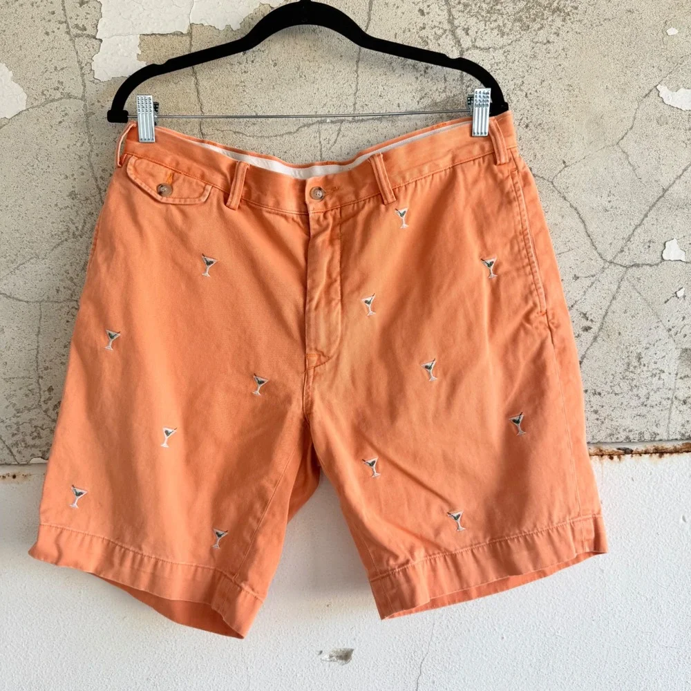 Polo Ralph Lauren Chino Shorts Martini Embroidered Classic Fit 36 Preppy Resort